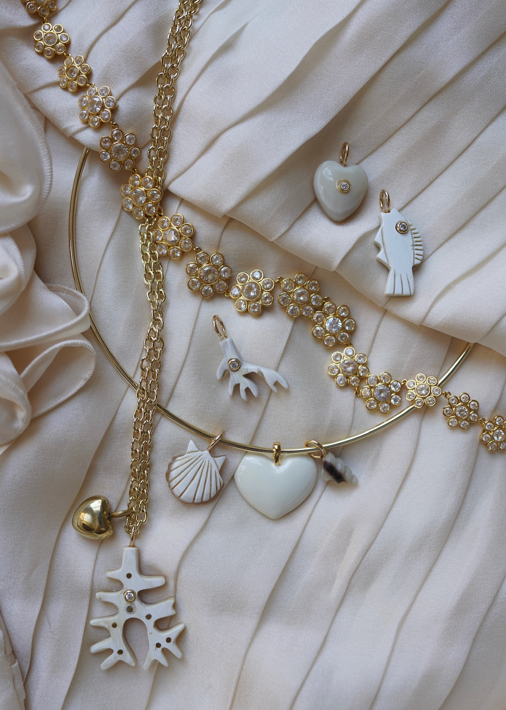 Embellished Heart Horn Charm