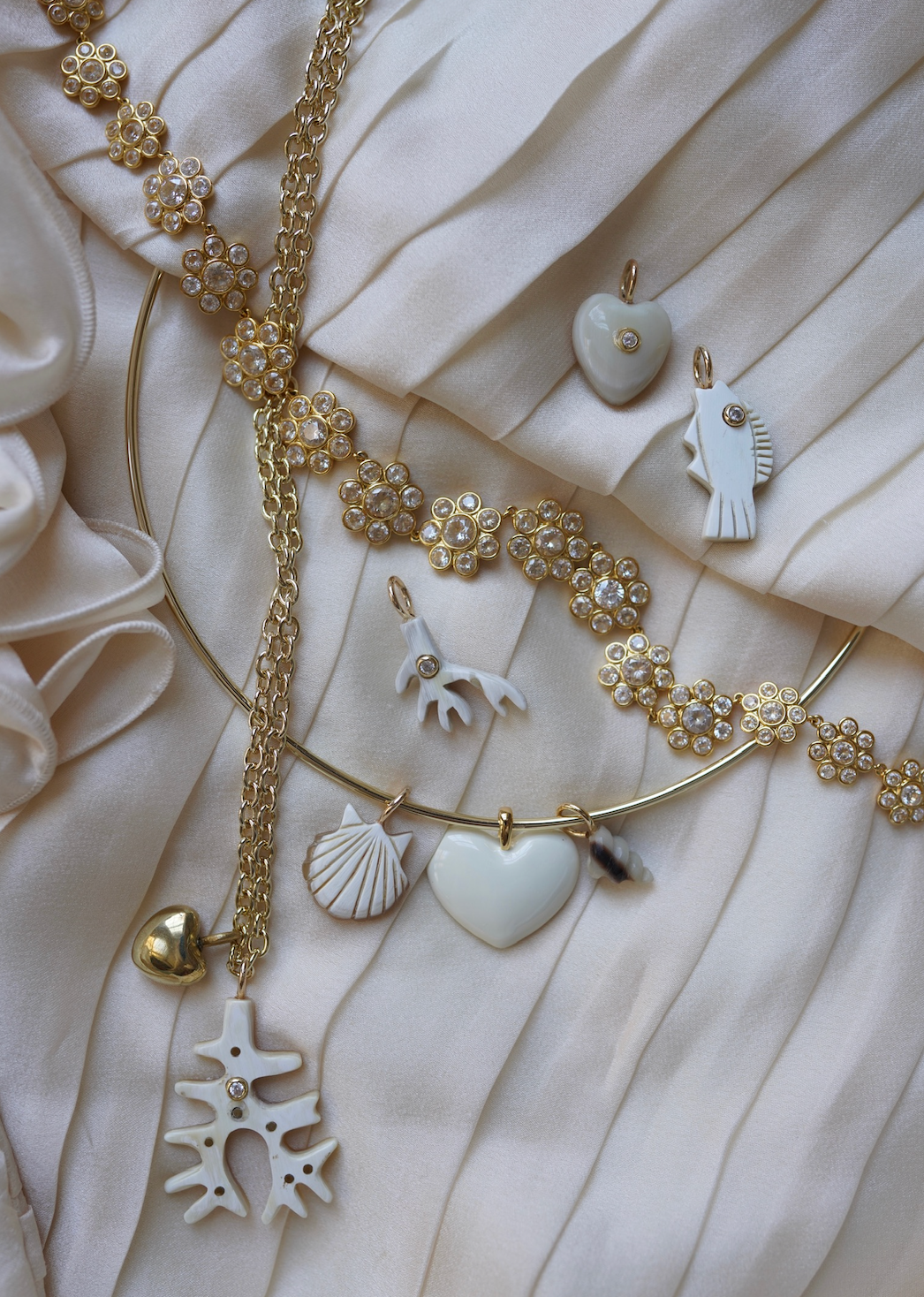 Embellished Heart Horn Charm